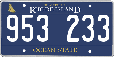 RI license plate 953233