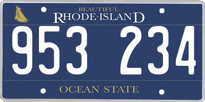 RI license plate 953234