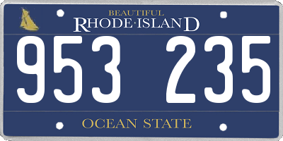 RI license plate 953235