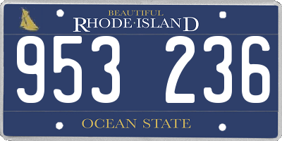 RI license plate 953236