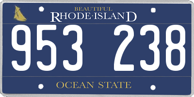 RI license plate 953238