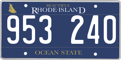 RI license plate 953240