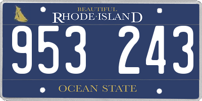 RI license plate 953243