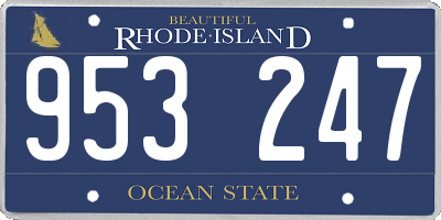 RI license plate 953247