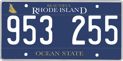 RI license plate 953255