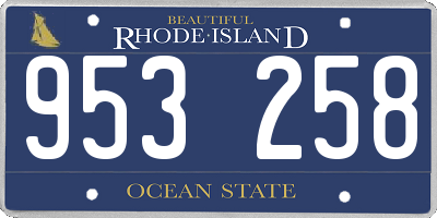 RI license plate 953258