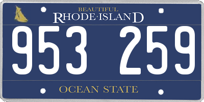 RI license plate 953259