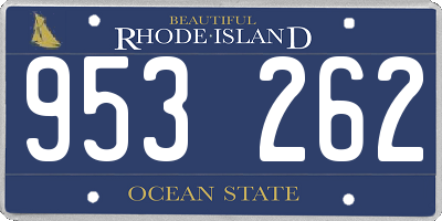 RI license plate 953262
