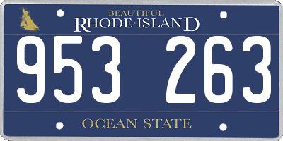 RI license plate 953263