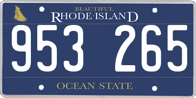 RI license plate 953265