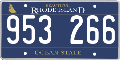 RI license plate 953266