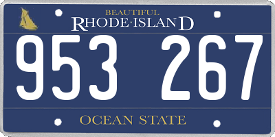 RI license plate 953267