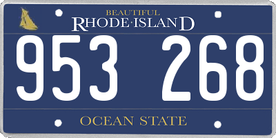 RI license plate 953268