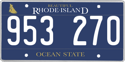 RI license plate 953270