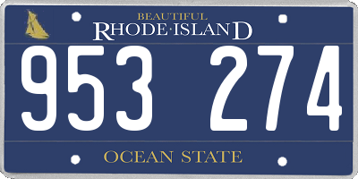 RI license plate 953274