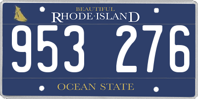RI license plate 953276