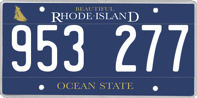 RI license plate 953277