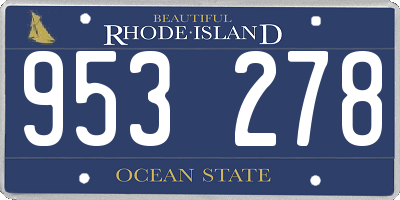 RI license plate 953278