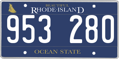 RI license plate 953280