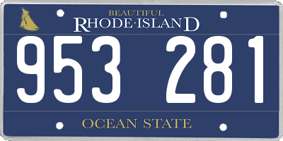 RI license plate 953281