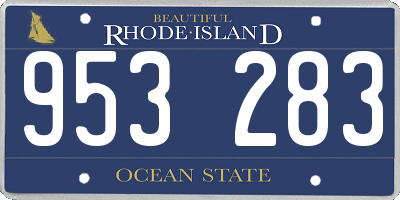 RI license plate 953283