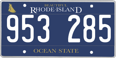 RI license plate 953285