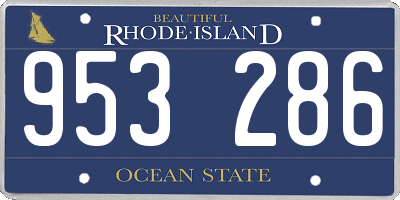 RI license plate 953286