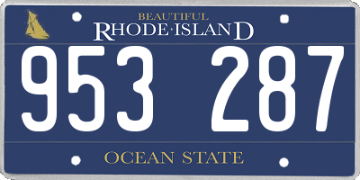 RI license plate 953287
