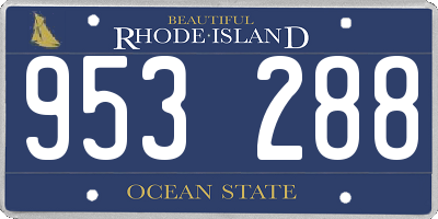 RI license plate 953288
