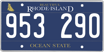 RI license plate 953290