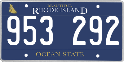 RI license plate 953292