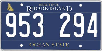 RI license plate 953294