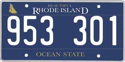 RI license plate 953301