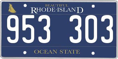 RI license plate 953303