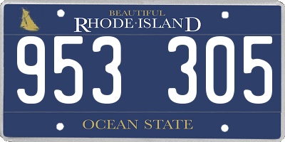 RI license plate 953305