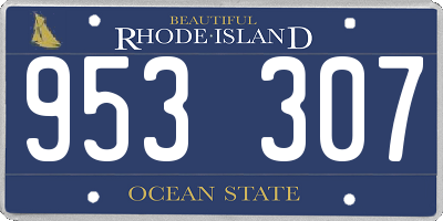 RI license plate 953307