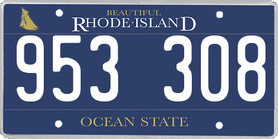 RI license plate 953308