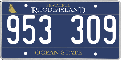 RI license plate 953309