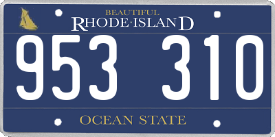 RI license plate 953310
