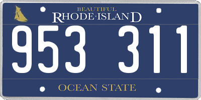 RI license plate 953311