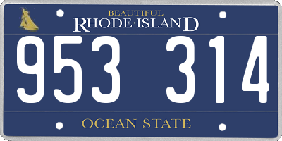RI license plate 953314
