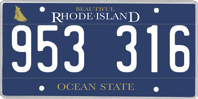 RI license plate 953316