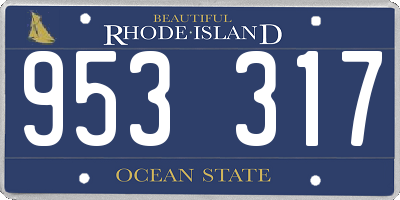 RI license plate 953317