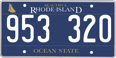 RI license plate 953320
