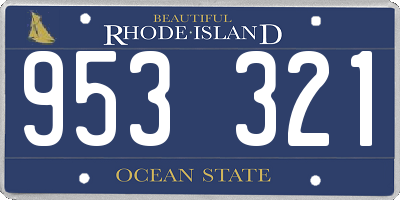 RI license plate 953321