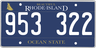 RI license plate 953322