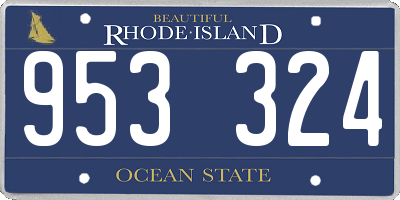RI license plate 953324