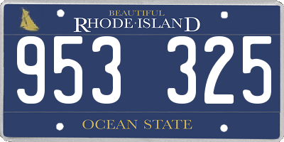 RI license plate 953325