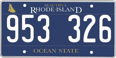 RI license plate 953326
