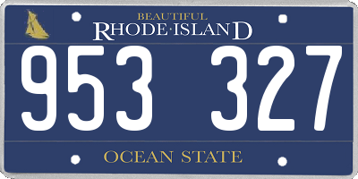 RI license plate 953327